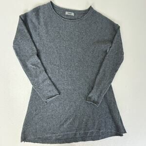Premise Cashmere Gray Long Sleeve Tunic Sweater Soft Knit Pullover Women's